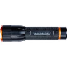 BLACK+DECKER Lampe de poche LED 120 Lumen - 3W - 140M Portée - 3 modes d'éclairage : Haut, Bas, Pulsé - Noir/Orange
