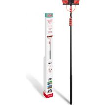 Umuzi Cleaning Telescopic Water Brush - Brosse à récurer extensible de 7 m pour fenêtres, façades et maisons - Nettoyeur avec 4 parties extensibles - Distributeur de savon avec bouton de dosage