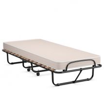 Lit Coast - Pliable - Jusqu'à 120kg. - Matelas à mémoire de forme inclus - 80 x 190 x 39 cm - Beige