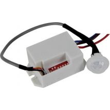 Détecteur de mouvement Perel Mini, PIR, portée de 8 m, angle de détection de 100°, IP20, utilisation intérieure, encastré, blanc