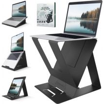 Nomadius X Stand - Support pliable pour ordinateur portable - Support assis-debout pour ordinateur portable - réglable en 5 positions - Portable - Cuir PU de première qualité - Support pliable pour ordinateur portable, tablette et iPad - Support pour tabl