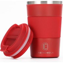 Tasse thermos Castagnola - Tasse à café à emporter - Tasse de voyage pour café et thé - Tasse à thé - 380 ML - acier inoxydable - Rouge