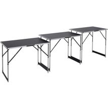Lot de 3 tables a tapisser MEISTER - Tables multifonctions - aluminium - Hauteur réglable