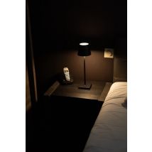 FlinQ Lampe de table Nova - Lampe de table rechargeable - Lampe de table de chambre - Rechargeable - Dimmable avec mode mémoire - 3 modes d'éclairage - 38cm - Anthracite