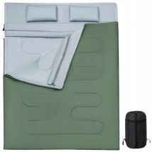 SAC DE COUCHAGE TOURISTIQUE DOUBLE POUR 2 PERSONNES + OREILLERS