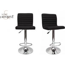 Lot de 2 tabourets de bar - noir - tabouret de bar - chaise de bar - simili cuir