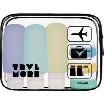 TRVLMORE Bouteilles de voyage avec étui - Rechargeables - Transparentes - 6 pièces
