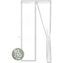 O'DADDY® Rideau de porte Deluxe FIBER - Rideau anti-moustiques magnétique - Pour portes neuves et standard - Installation facile - Moustiquaire de porte blanche - 92x210 cm