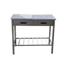 Plan de travail extérieur - Garten BBQ - Cuisine de jardin - Table en acier inoxydable - réglable - 2 tiroirs - 100x50.5x87cm