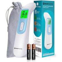 MostEssential Premium Thermomètre de fièvre - Thermomètre auriculaire - Thermomètre infrarouge - Thermomètre frontal - Thermomètre corporel - Thermomètre de fièvre pour adultes, enfants et bébés - Sans contact - 20D