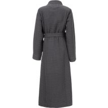 Heckettlane Peignoir gaufré - robe de chambre pour femmes et hommes - XL - Manteau du matin en coton - Convient pour le sauna - Gris