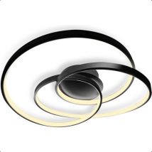 Goliving Spiral Ceiling Lamp - Plafonnier - Salon - Chambre à coucher - Anneaux LED - 35w - Ø 63 cm - Noir