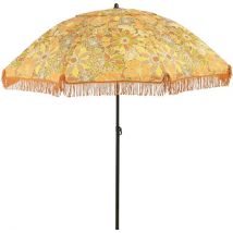 Mica Decorations Parasol à fleurs - H238 x Ø220 cm - Marron