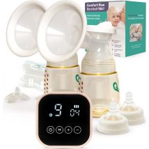 Qwali Comfort flow 2.0 Tire-lait électrique - Double - sans BPA - avec 2 biberons - Tire-lait sans fil - Pompe mains libres - Tire-lait - Pompe à main Allaitement