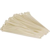 Perel Set de colliers de serrage en nylon 4.6x200mm - Blanc, résistant aux UV, 100 pcs.
