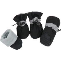 Chaussures pour chien - semelles antidérapantes - fermeture élastique - étanche aux éclaboussures - 4pcs - noir - 6 x 5 cm
