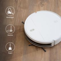 Sinji Smart Robot Aspirateur avec station de charge - Robot laveur sans fil - Convient aux poils d'animaux - App Control & Scheduling, White