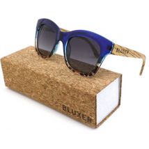 Lunettes de soleil Bluxer® - Lunettes de soleil tendance Polarisées - Verres UV400 - Monture plastique brillante - Bois d'ébène - Verres gris