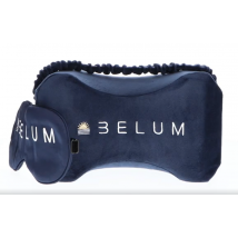 Oreiller de genou Deluxe Pregnancy Pillow Mask Sleep Pregnant - Lap Pillow - Oreiller de genou pour le lit - Oreiller de jambe - Oreiller orthopédique - Oreiller de jambe - Comprend un masque de sommeil et une housse lavable - Bleu marine