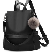 Sac à dos antivol - Dames - Imperméable - Dos, épaule, sac à main en un - Noir
