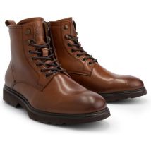 DenBroeck Foundry St. High chaussures à lacets pour hommes - Bottes doublées - Cuir brun cognac