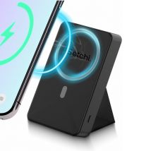 iSetchi MagSafe powerbank 12000 mAh - Petit format - Magnétique et sans fil - Batterie externe - Chargeur portable - Pack d'urgence - Convient à Apple iPhone 12/13/14/15/16 - Noir