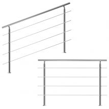 Monzana Rampe d'Escalier 160 cm - Avec 4 Barreaux \u2013 Acier Inoxydable