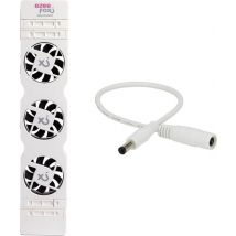 Ezeefox Ventilateur de radiateur avec 3 ventilateurs et thermosenseur - Kit d'extension - Universel - Efficace sur le plan énergétique - Très silencieux - Ventilateur de radiateur - Blanc