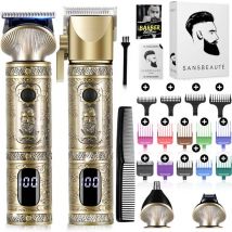 Tondeuse à cheveux professionnelle sans fil 4 en 1 - Tondeuse à cheveux pour hommes - Sansbeauté® TotalTrim - Cheveux Hair - Tondeuse à cheveux - Machine à cheveux pour coiffeurs - Tondeuse à cheveux - Barbe - Barber Hair Clipper - Barber Buddha Trimmer -