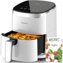 Friteuse à air, Fabuletta 9 programmes de cuisson intelligents personnalisables, friteuse à air compacte 4QT, rappel de secousses, friteuse à air numérique 450°F, écran en verre trempé, lavable au lave-vaisselle et antiadhésif