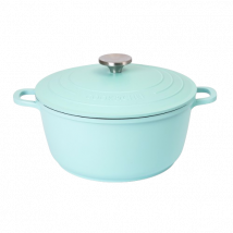 Aluminium Dutch Oven Pot with Lid & Ergonomic Handles Lightweight - (4L, 24cm) Teal