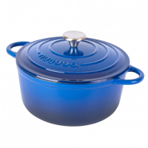 Cast Iron Dutch Oven with Lid Casserole - 24cm (4.7L) Dark Blue