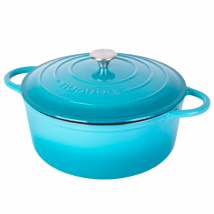 Cast Iron Dutch Oven Casserole pot with Lid - 30cm (6.9L) - Light Blue