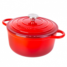 Cast Iron Dutch Oven with Lid Casserole - 24cm (4.7L) Red