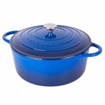 Cast Iron Dutch Oven Casserole pot with Lid - 30cm (6.9L) Dark Blue