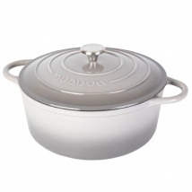 Cast Iron Dutch Oven Casserole pot with Lid - 30cm (6.9L) -Light Grey