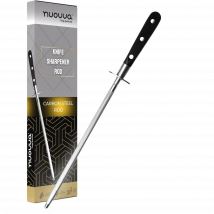 Diamond Steel Kitchen Knife Sharpener Rod - 8-Inch