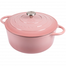 Cast Iron Dutch Oven Casserole pot with Lid - 28cm (6L) - Pink