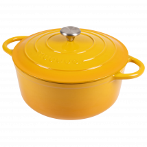 Cast Iron Dutch Oven Casserole pot with Lid - 28cm (6L) - Yellow