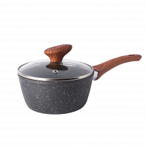 Non-Stick Saucepan with Lid Induction compatible - 16cm - Grey Granite