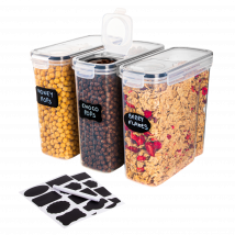 Cereal Storage Containers for Pantries Airtight BPA-Free 4L - Set Of 3