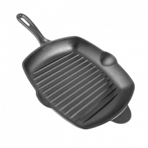Pre-Seasoned Square Cast Iron Griddle Frying Pan - 28cm