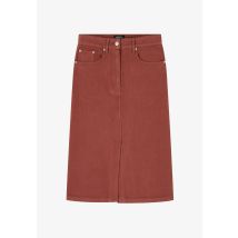 Burgundy-white denim split skirt - Size : 36 - A.P.C.