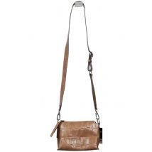 Abro Damen Handtasche klein Leder, Braun, Gr.