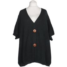 Pure by Ulla Popken Damen Strickjacke, Schwarz, Gr. EU 54