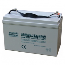 Photonic Universe 100Ah 12V AGM Deep Cycle Battery for Solar, Backup & Leisure Use