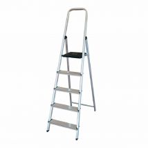 5-step folding ladder EDM Aluminium (45 x 10,5 x 172 cm)