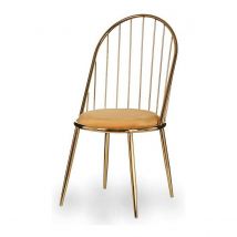 Chair Gift Decor Golden Mustard Polyester Iron 48 x 95,5 x 48 cm Bars