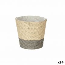 Planter Ibergarden Grey Rope Plastic 14 x 12,5 x 14 cm 14 x 13 x 14 cm (24 Units)