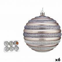 Set of Christmas balls Krist+ Silver Plastic Circles 10 cm (6 Units)